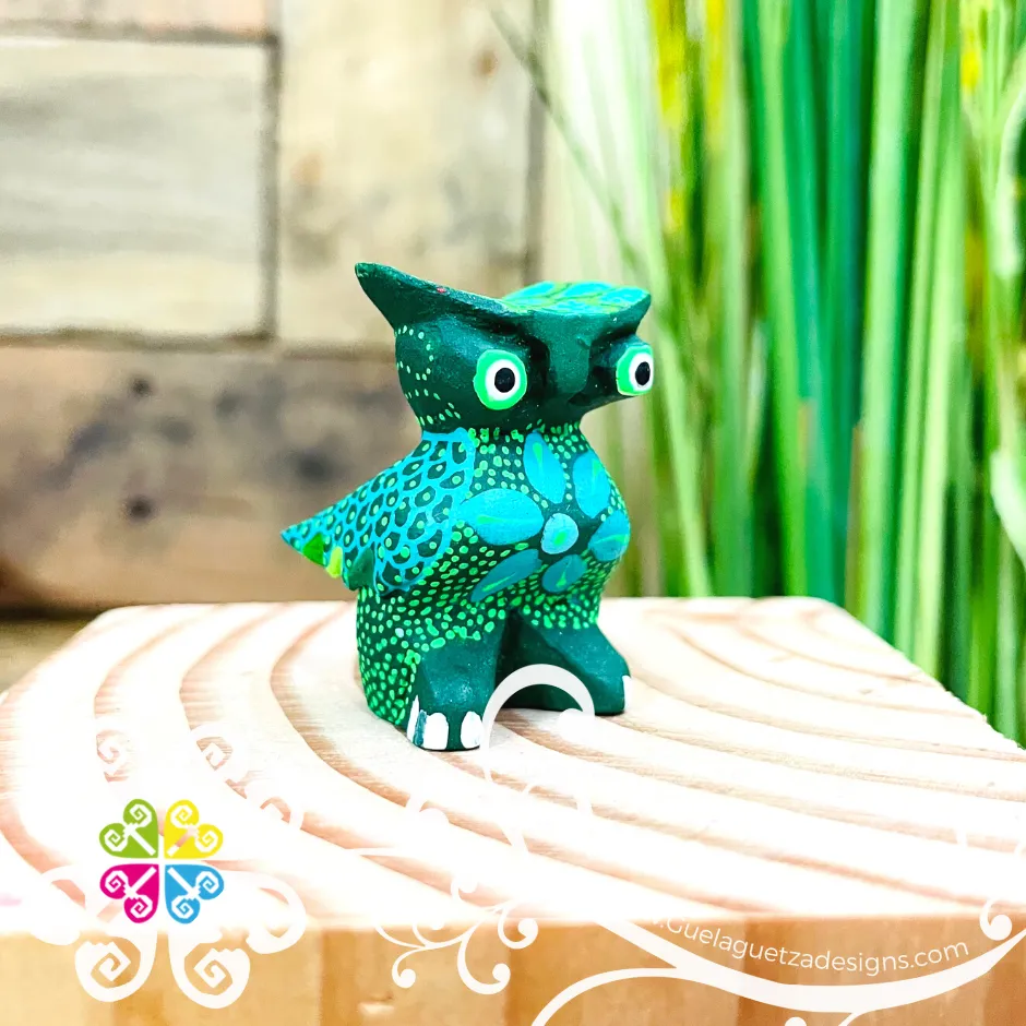 Mini Owl Alebrije Handcarve Wood Decoration Figure