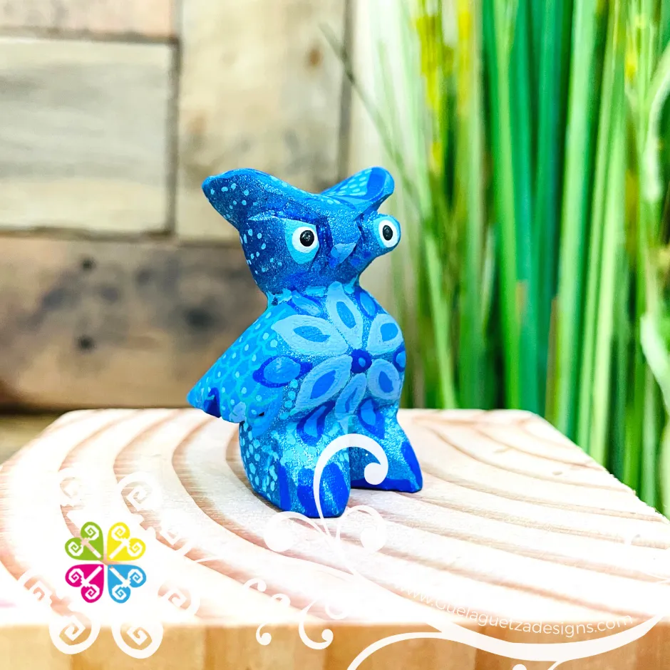 Mini Owl Alebrije Handcarve Wood Decoration Figure