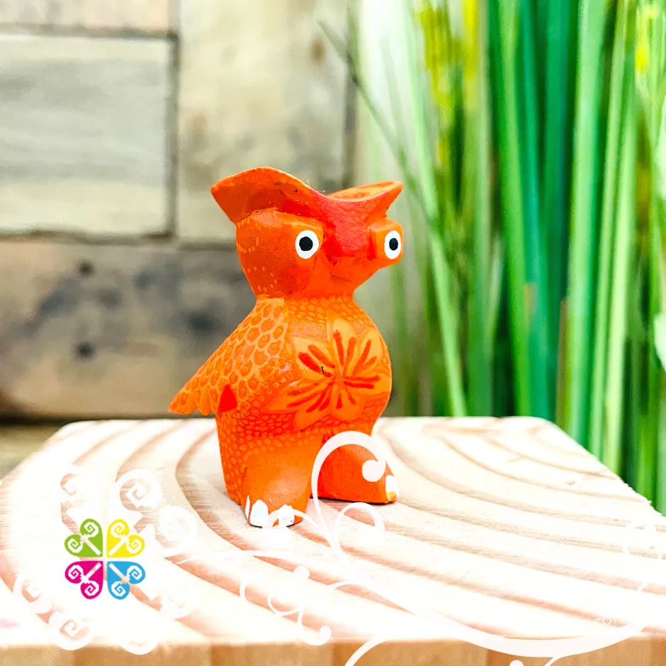 Mini Owl Alebrije Handcarve Wood Decoration Figure