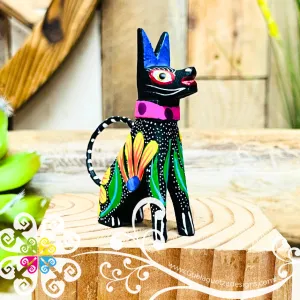 Mini Rottweiler Dog Alebrije Handcarve Wood Decoration Figure
