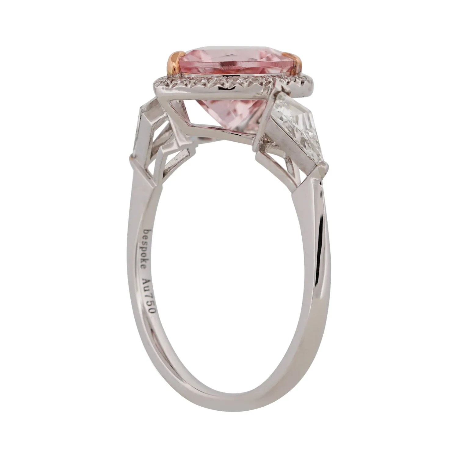 Morganite & Diamond Hearts & Arrows Ring