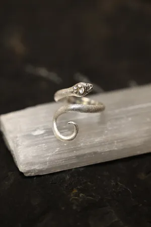Mother of Growth Danburite Sterling Silver Snake Ring