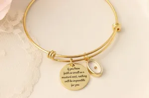 Mustard Seed Bracelet - Inspirational Christian Gift - Matthew 17:20 Bracelet- Faith As Small As A Mustard Seed Gift