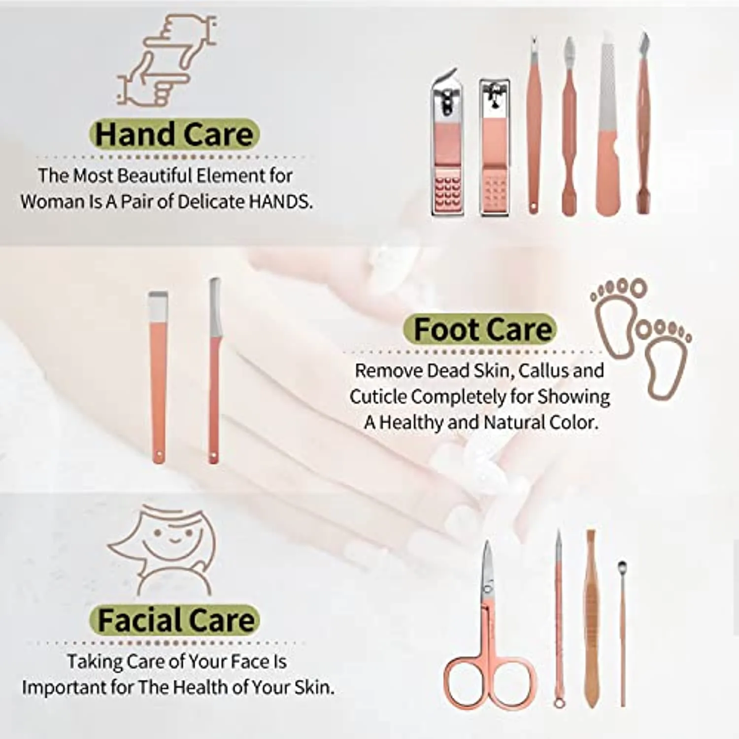 Nail Clipper Set Personal Care,Manicure Kit 12 in 1 Professional Pedicure Set Nail Scissors Grooming Kit with Leather Travel Case