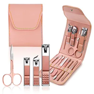 Nail Clipper Set Personal Care,Manicure Kit 12 in 1 Professional Pedicure Set Nail Scissors Grooming Kit with Leather Travel Case