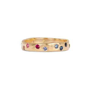 Narrow Ethical Rainbow Constellation Band