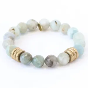NEW Resort Wear Dubai Aquamarine   Gold Rings Healing Bracelet