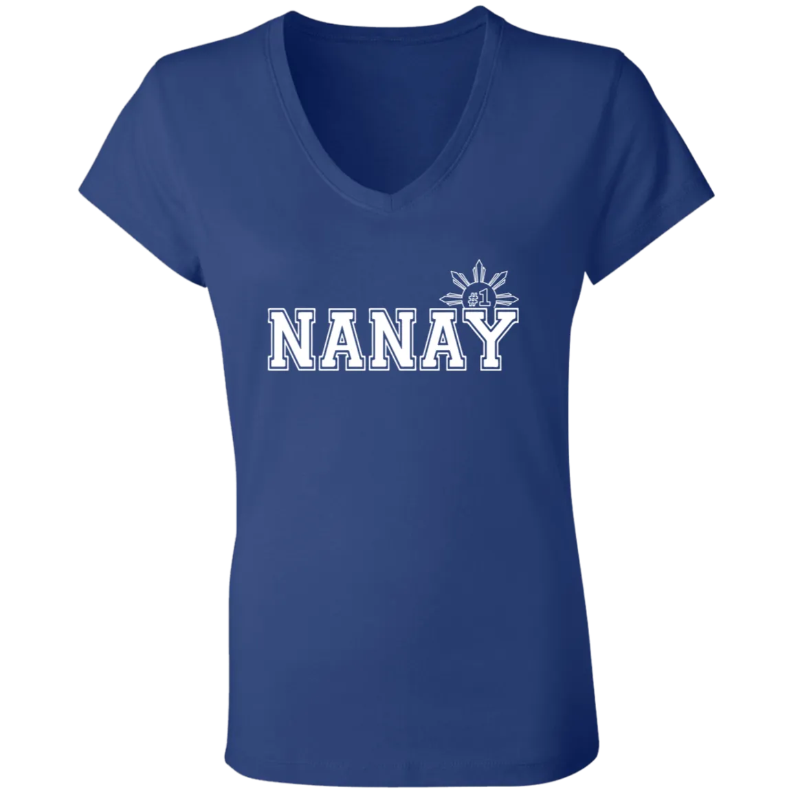 No 1 Nanay Ladies Jersey V-Neck T-Shirt