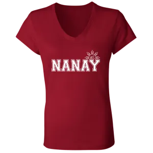No 1 Nanay Ladies Jersey V-Neck T-Shirt