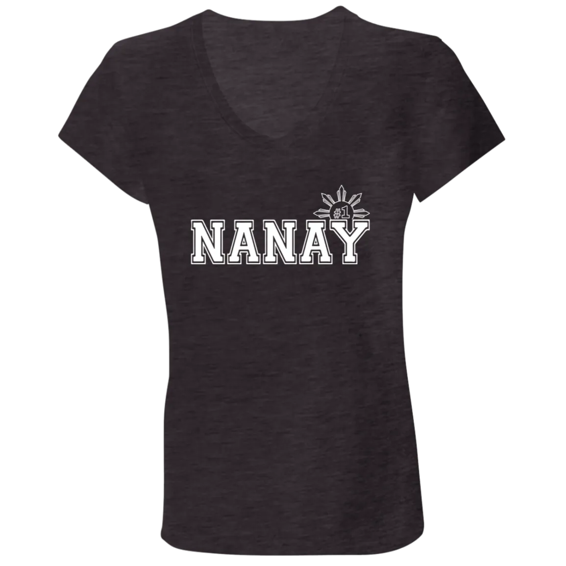No 1 Nanay Ladies Jersey V-Neck T-Shirt