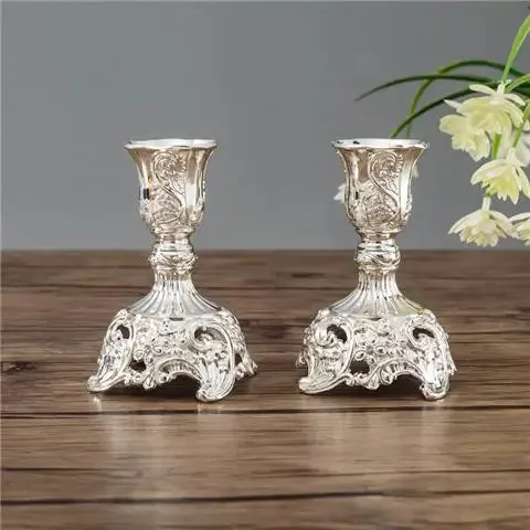 Nordic Candle Holder One Pair Candelabra Wedding Home Decor Candlestick Retro Gold/Silver