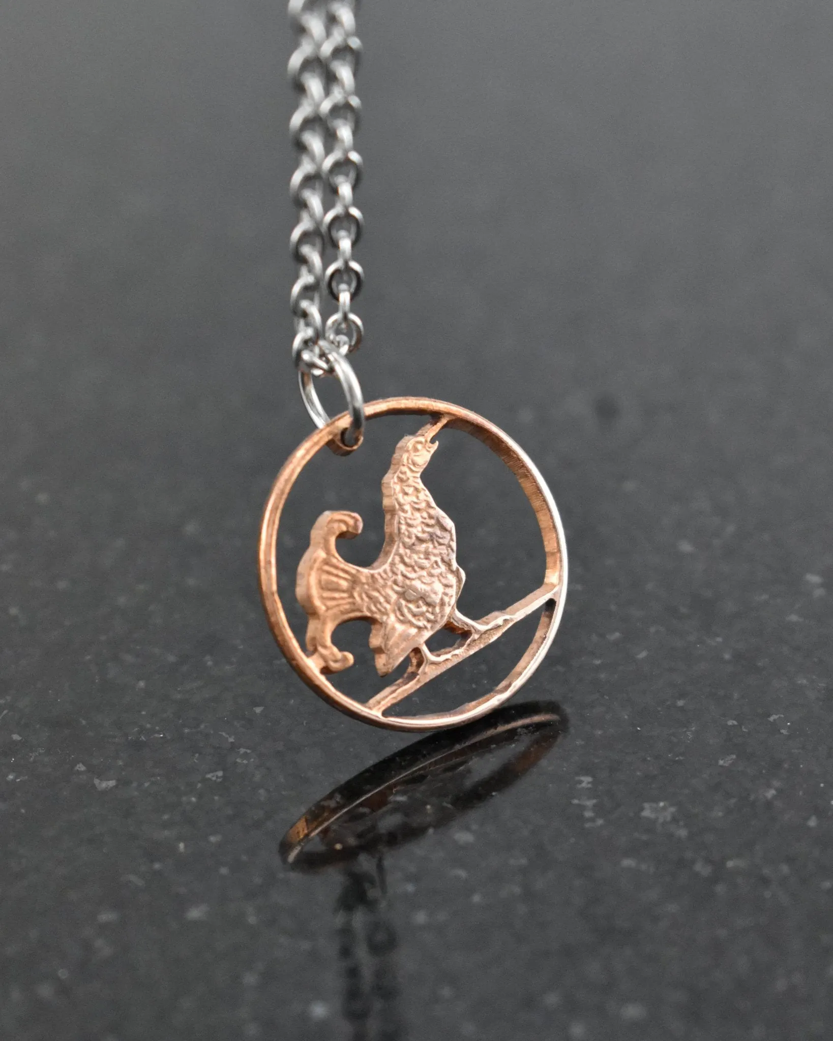Norway - Moor Hen Cut Coin Pendant