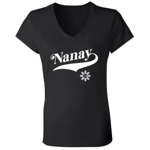 Number One Nanay Ladies Jersey V-Neck T-Shirt