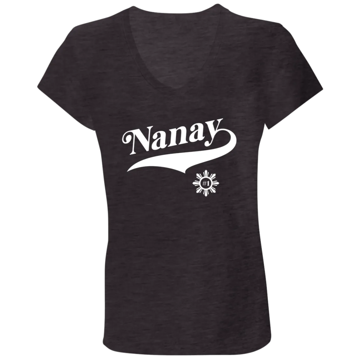 Number One Nanay Ladies Jersey V-Neck T-Shirt