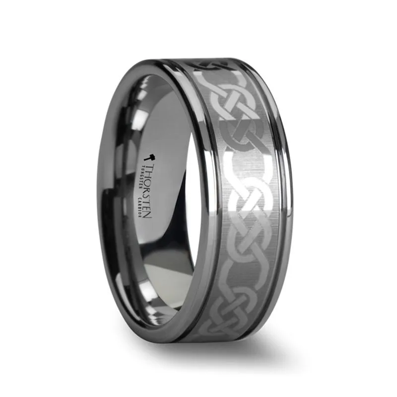 PALATINE | Tungsten Ring Celtic Pattern