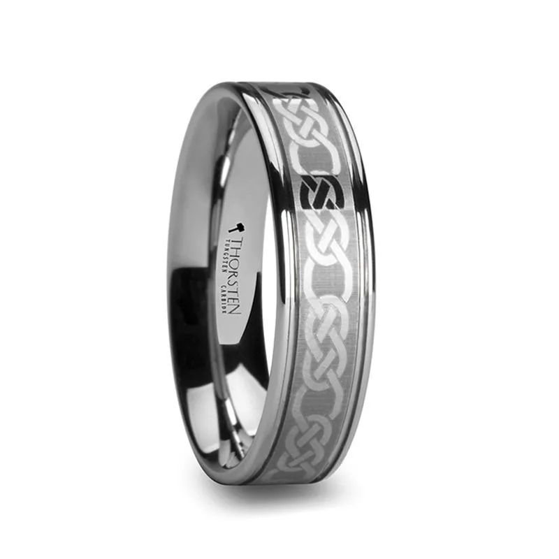 PALATINE | Tungsten Ring Celtic Pattern