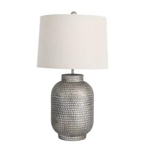 PALMA Rustic Beaten Silver Urn Table Lamp