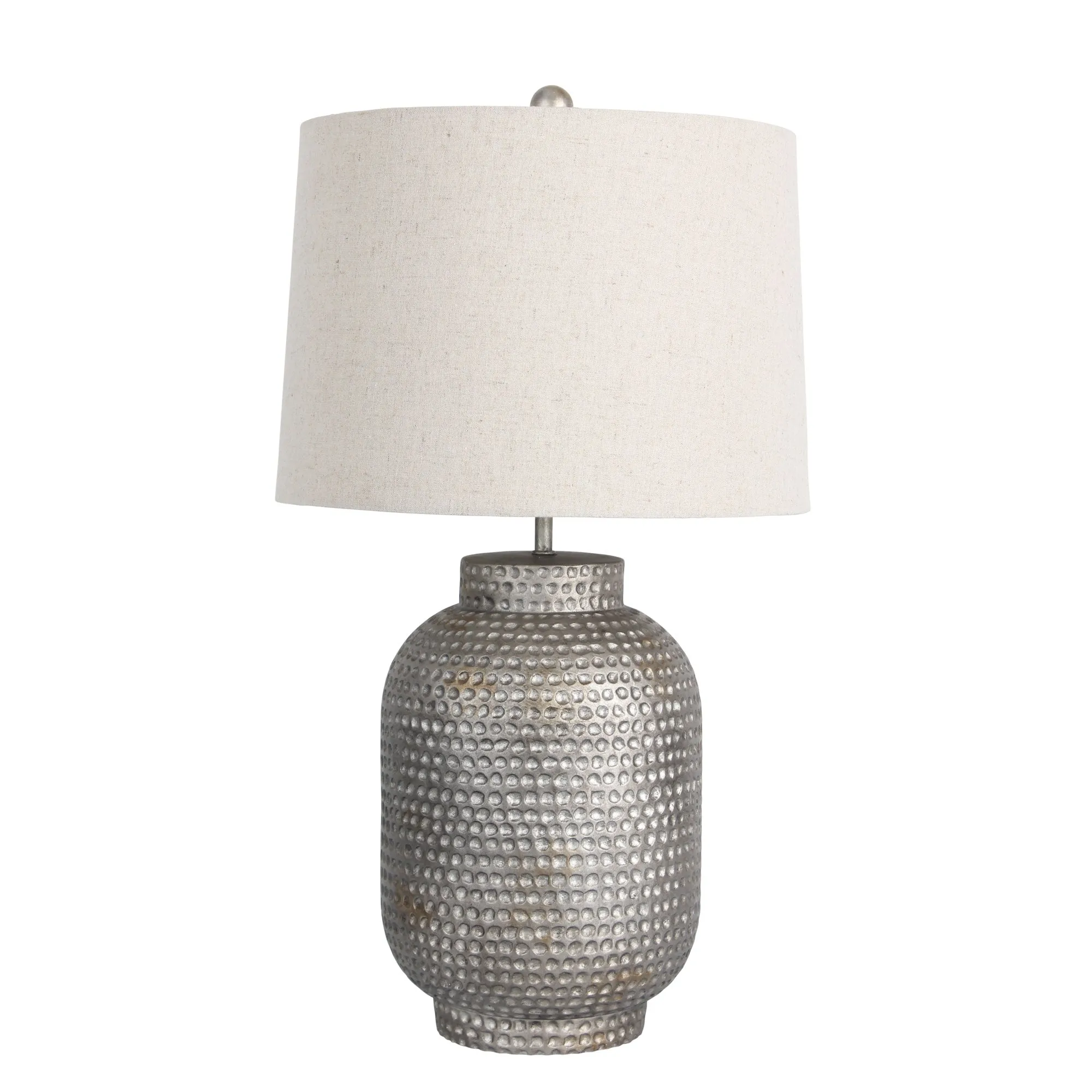 PALMA Rustic Beaten Silver Urn Table Lamp