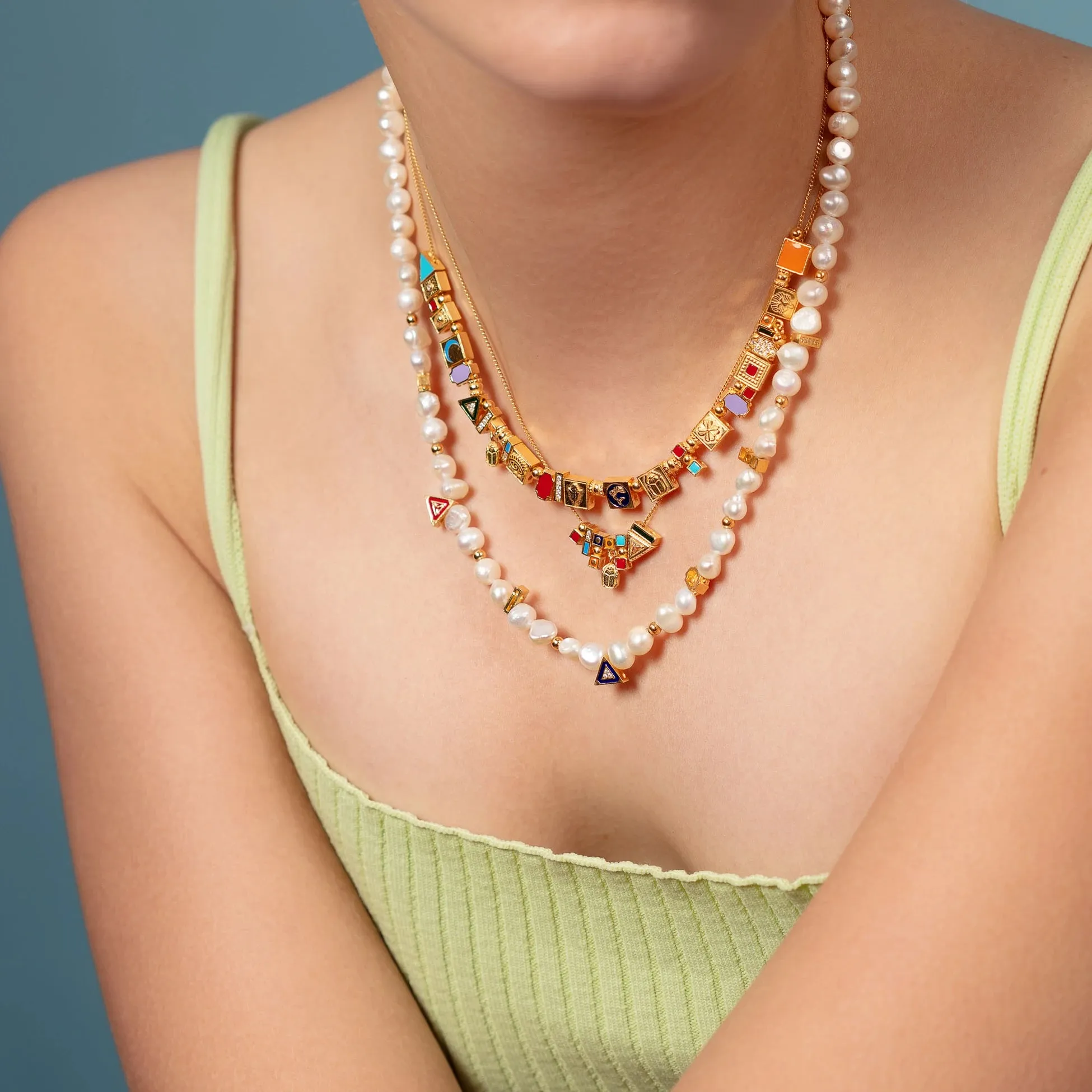 Party Crush Necklace - Gold Plated Silver with Handcrafted Detailing