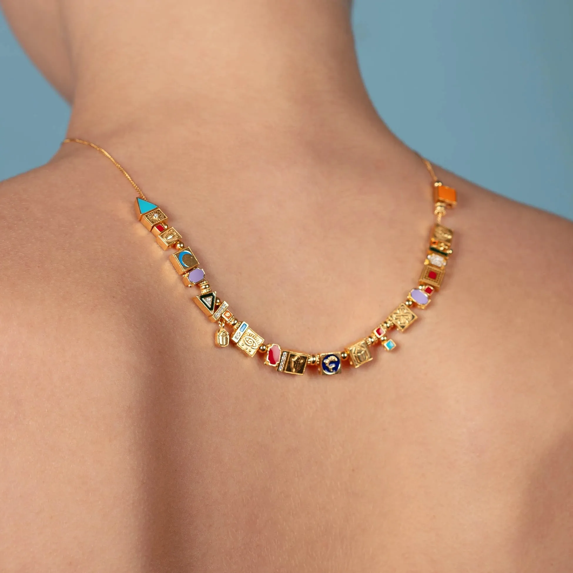 Party Crush Necklace - Gold Plated Silver with Handcrafted Detailing
