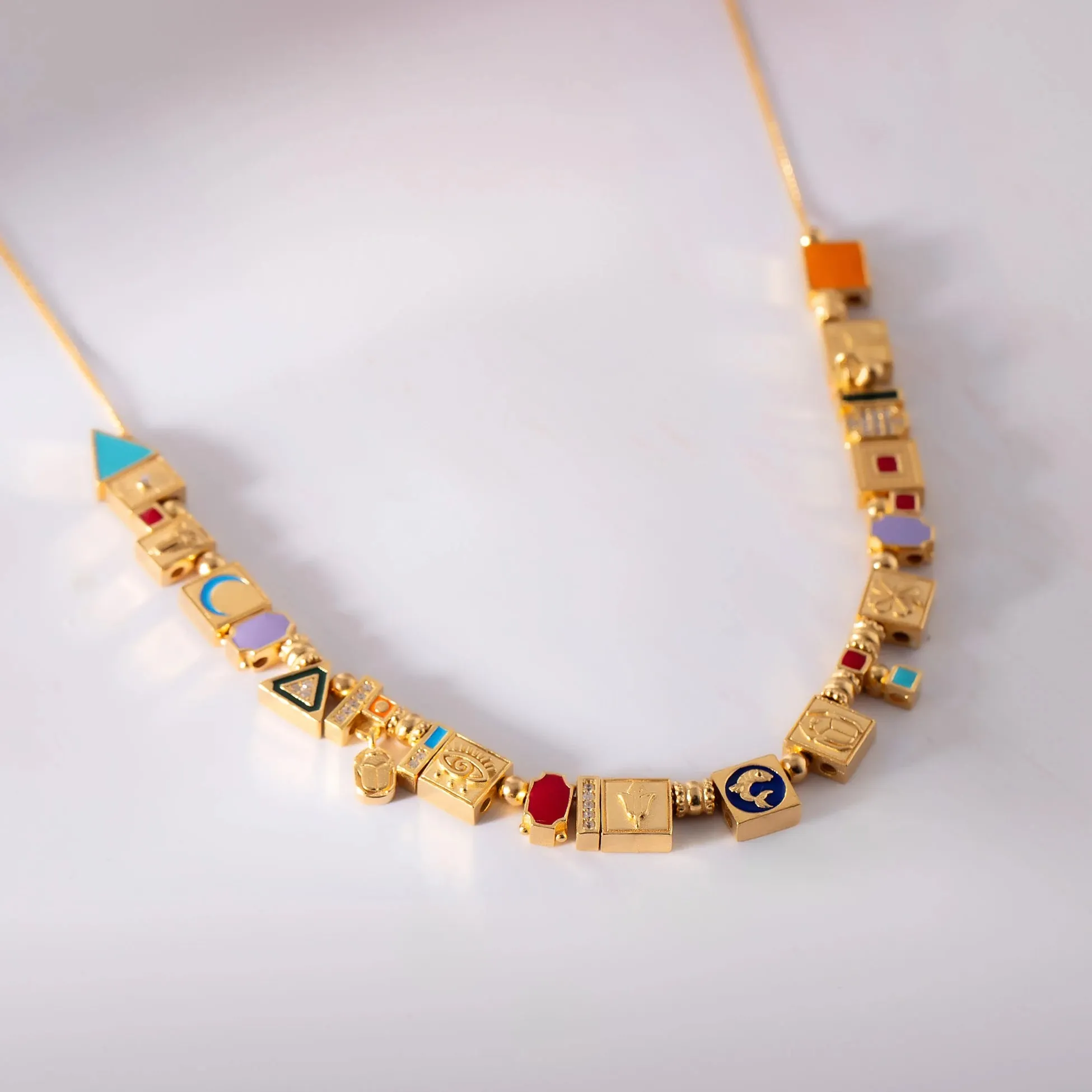 Party Crush Necklace - Gold Plated Silver with Handcrafted Detailing