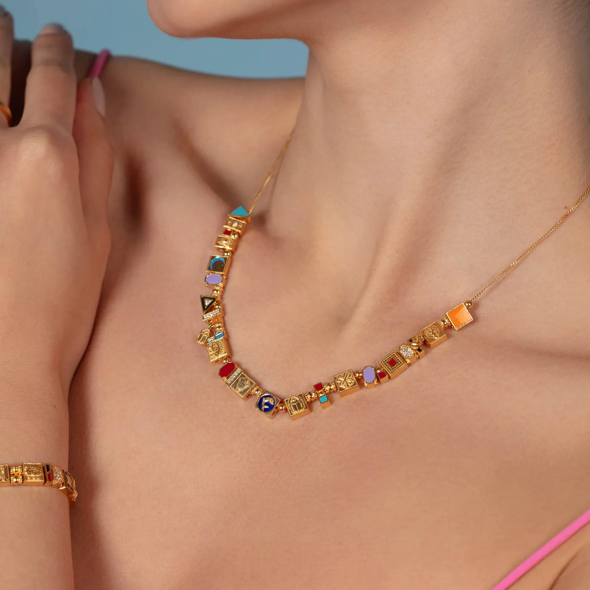 Party Crush Necklace - Gold Plated Silver with Handcrafted Detailing