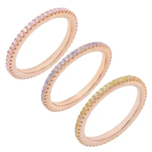 Pastel Trio Ring Set