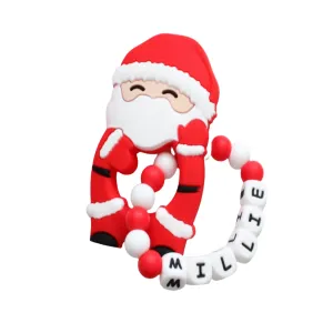 Personalised Silicone Santa Claus Teething Ring