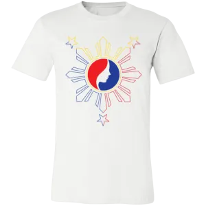 Pinay Silhouette in Philippine Sun Tricolorpng Unisex Jersey T-Shirt