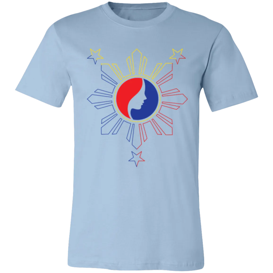 Pinay Silhouette in Philippine Sun Tricolorpng Unisex Jersey T-Shirt
