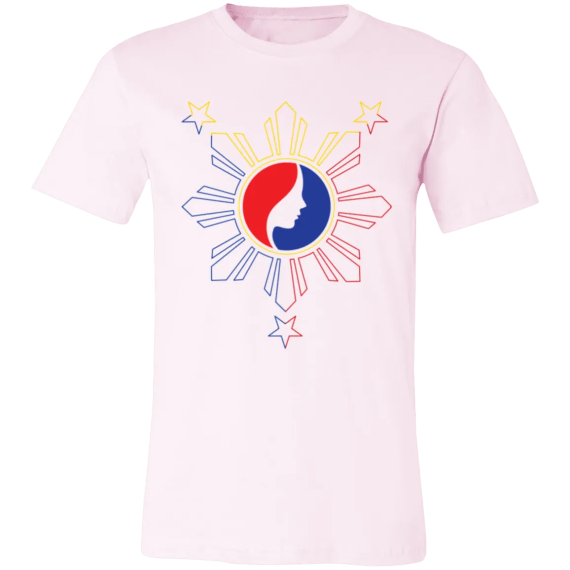 Pinay Silhouette in Philippine Sun Tricolorpng Unisex Jersey T-Shirt