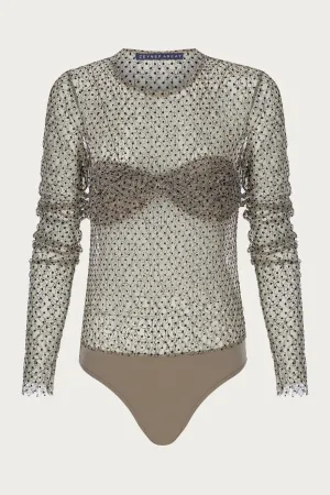 POLKA DOT LACE BODYSUIT