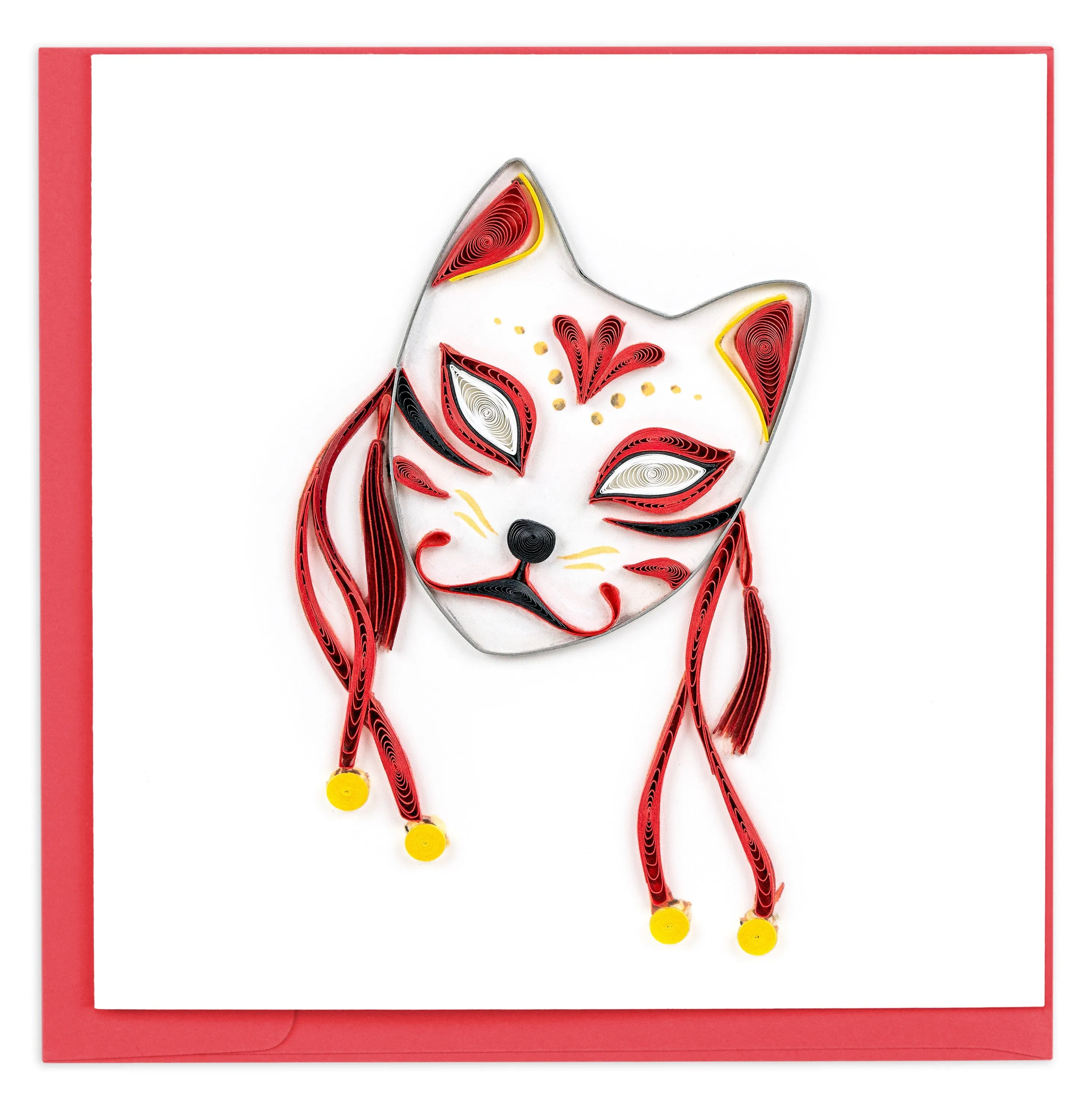 Quilled Kitsune Mask Greeting Card