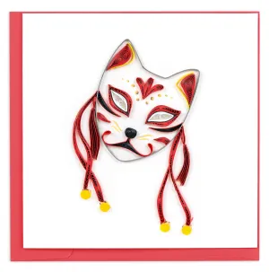 Quilled Kitsune Mask Greeting Card