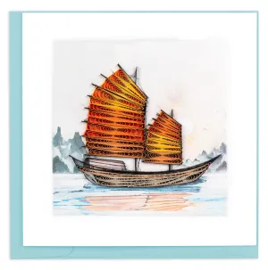 Quilled Sampan Greeting Card