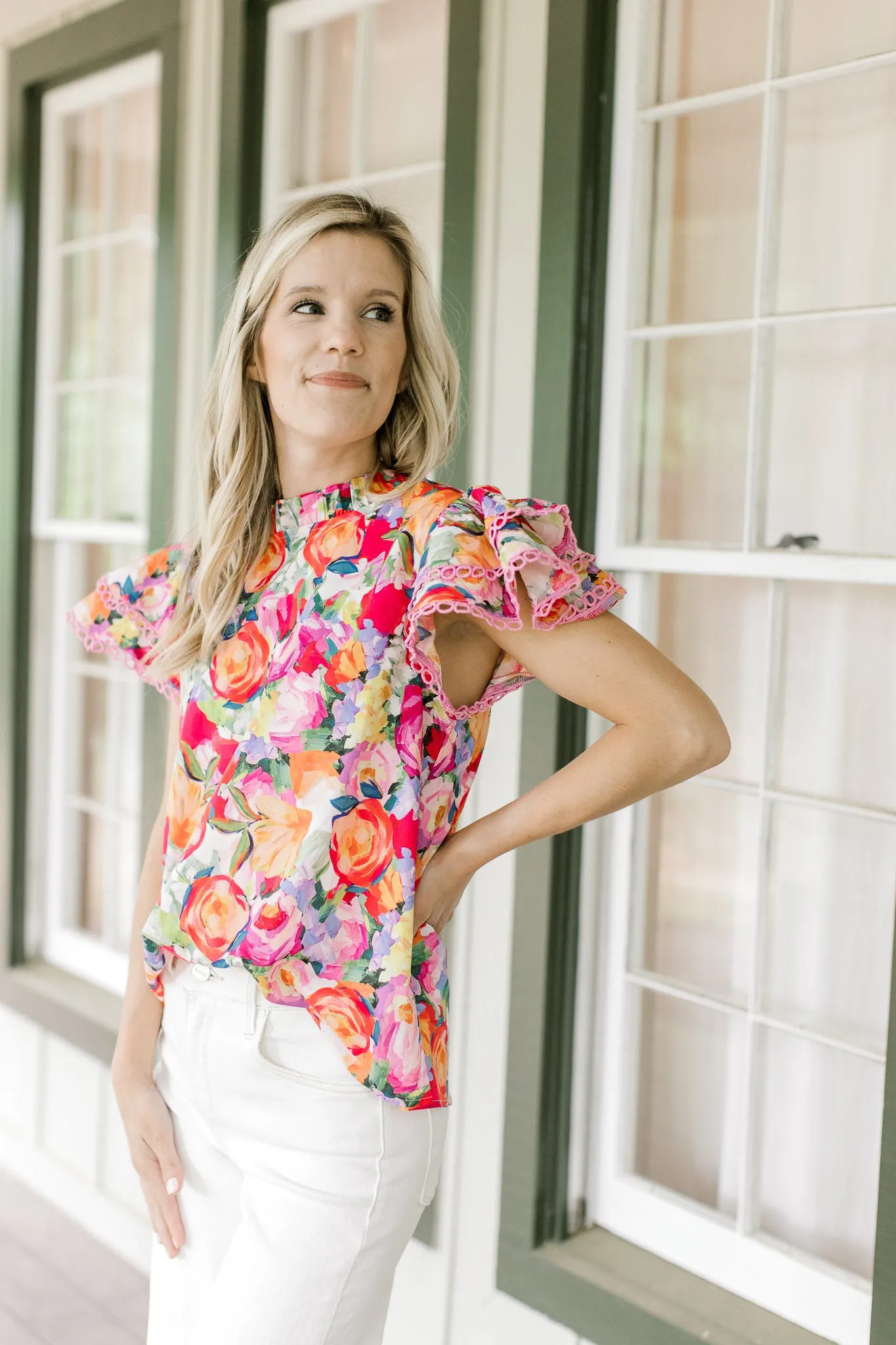 QX Picture Perfect Floral Top