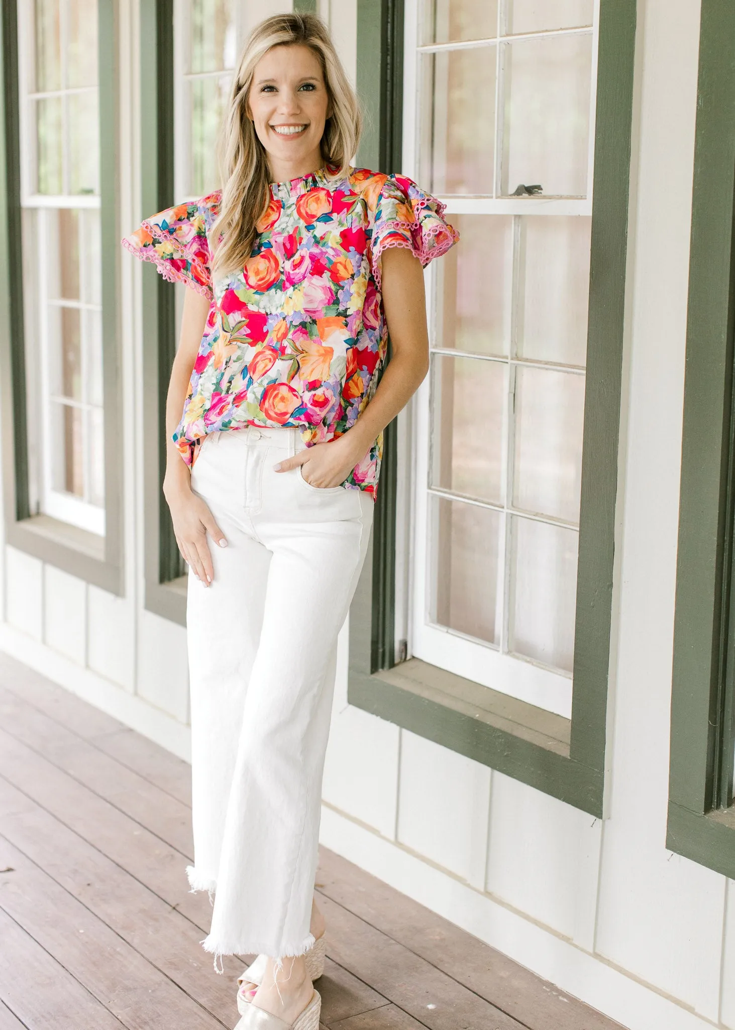 QX Picture Perfect Floral Top