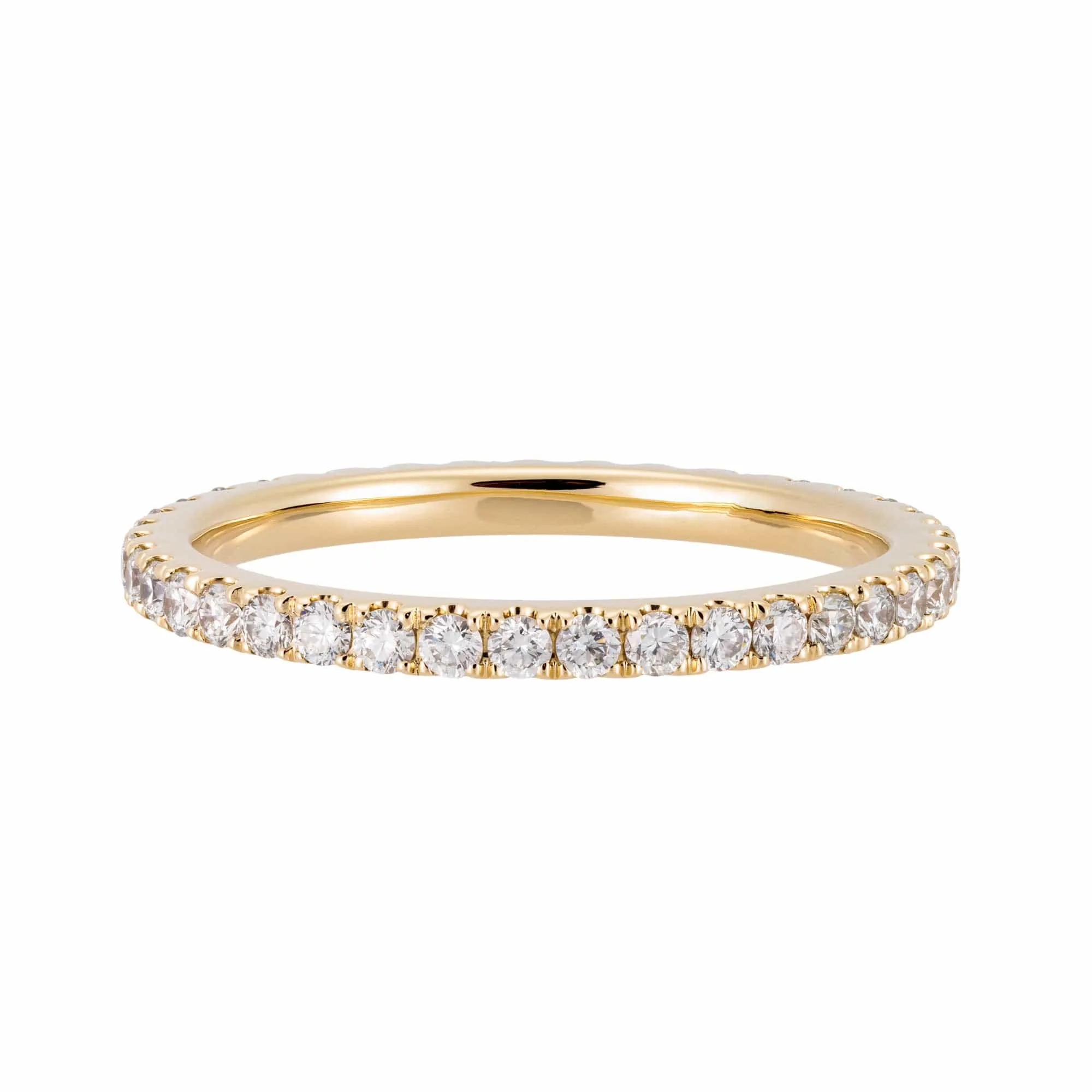 Ready To Ship - 1.5mm Diamond Eternity Band (Size 8.5, 2/3 Diamonds, 18k Yellow Gold)
