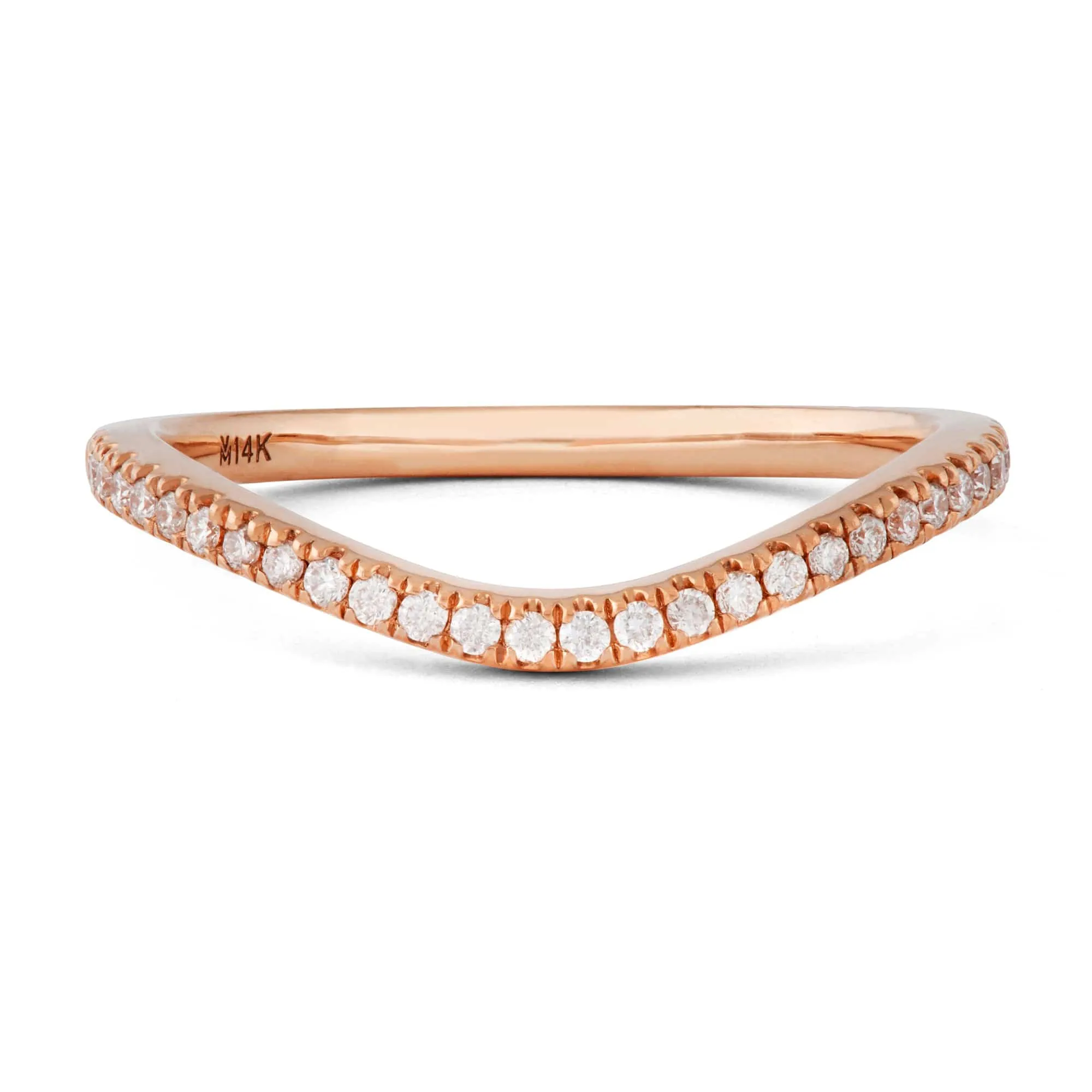 Ready To Ship - Diamond Wave Band (Size 7, 14K Rose Gold)