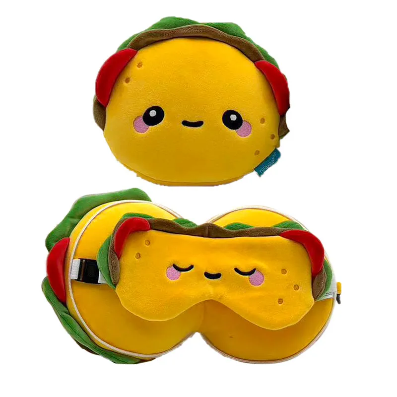 Relaxeazzz Travel Pillow & Eye Mask  - Foodiemals Frida the Taco