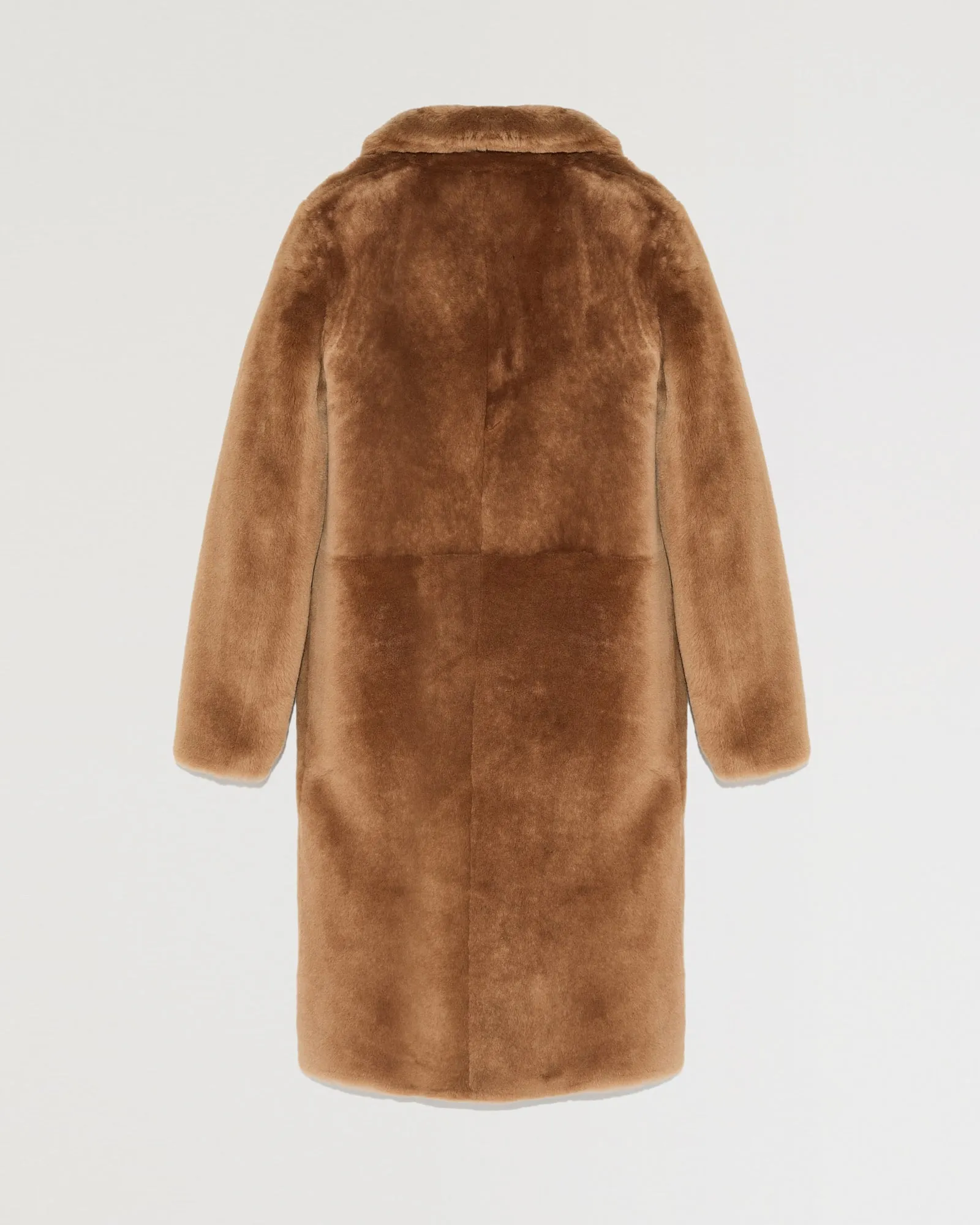 Reversible merino shearling coat