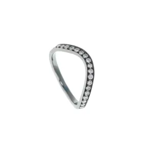 Rhodium Diamond Feelings Ring