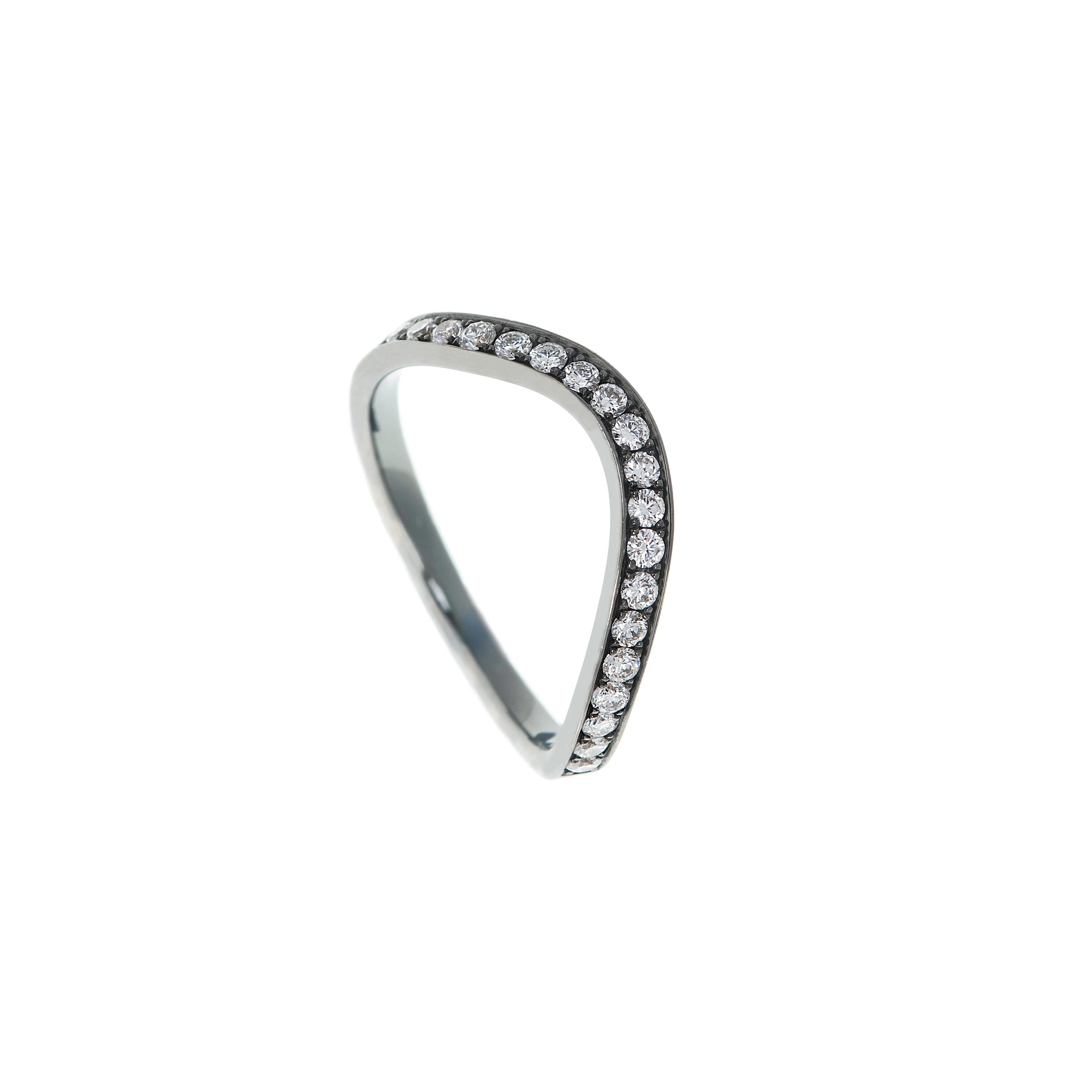 Rhodium Diamond Feelings Ring