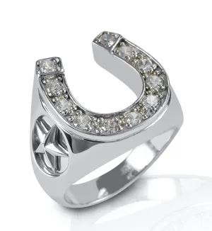 Ring, Mens Horseshoe Ring in Sterling Silver