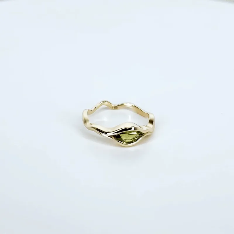 Ripple Ring with Green Tourmaline