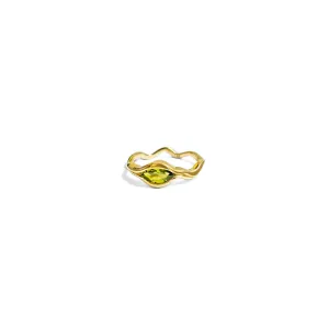 Ripple Ring with Green Tourmaline