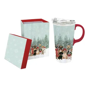 Royal Holiday Pups Ceramic Travel Cup, 17 oz., w/box