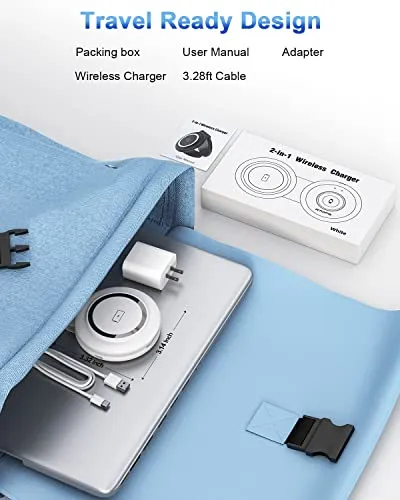 RTOPS Wireless Charger, 2 in 1 Magnetic Wireless Charging Station, Foldable Travel Charger Multiple Devices Compitable for iPhone 15/14/13/12/Pro/Max, iWatch, AirPods(Adapter Includes)
