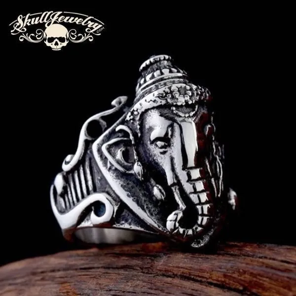 Sacred Elephant - Stainless Steel Ring (#433)