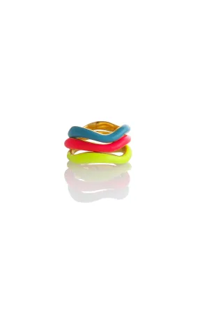 SET OF THREE RINGS WITH ENAMEL